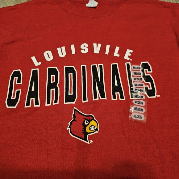 Louisville Cardinals Sweatshirt Medium New With‎ Tags Red College Crewneck. - Picture 2 of 4